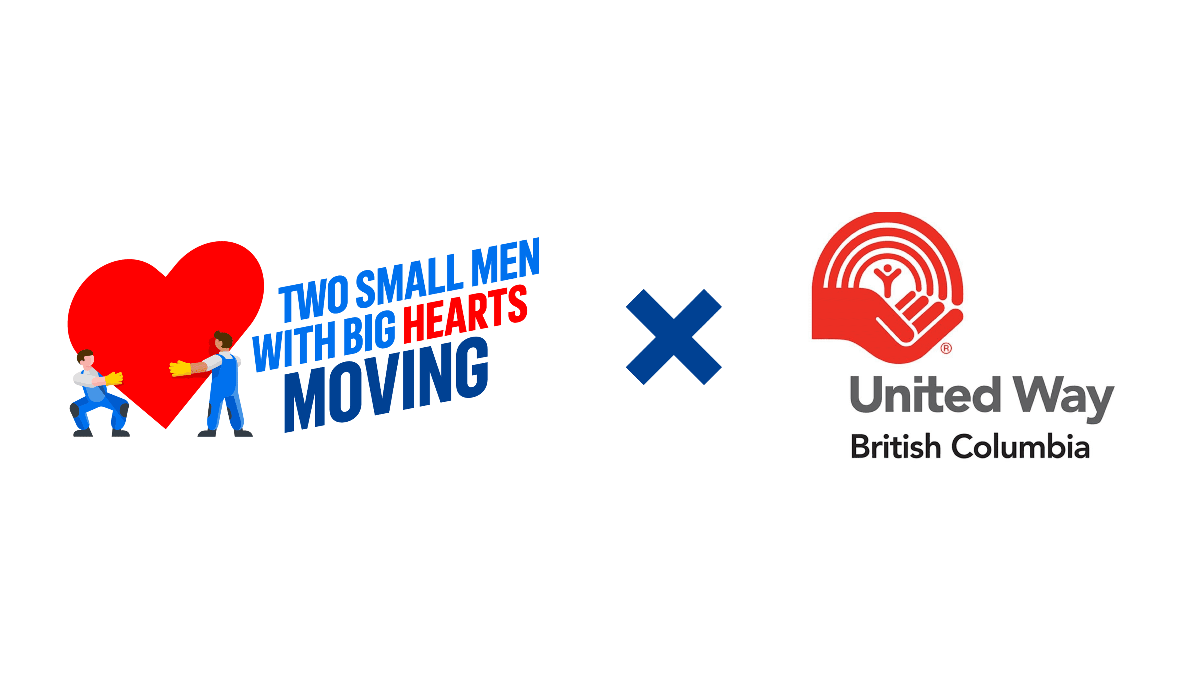 Two Small Men with Big Hearts Moving logo beside United Way British Columbia logo.