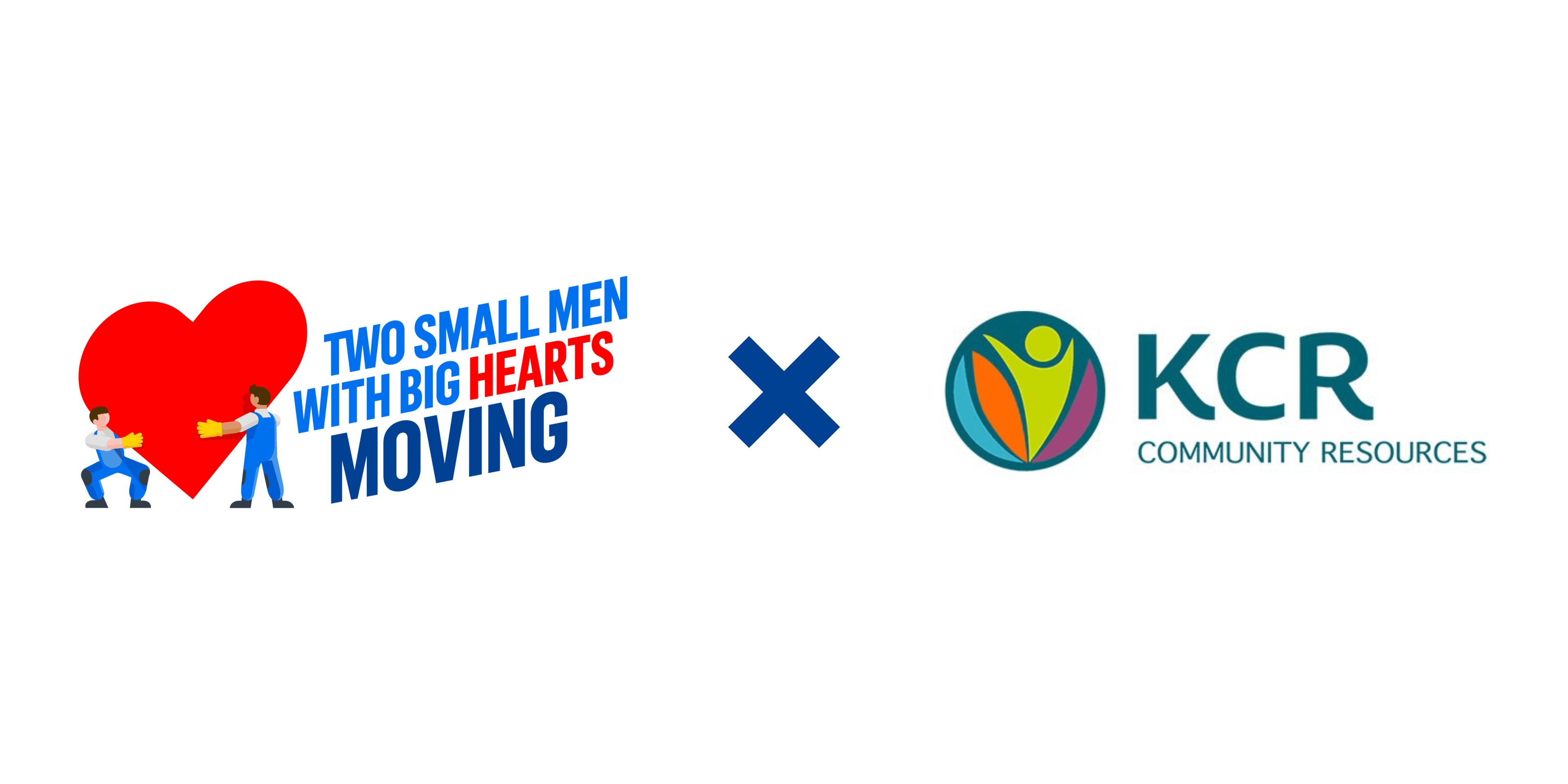 Two Small Men with Big Hearts Moving logo beside KCR Community Resources logo.