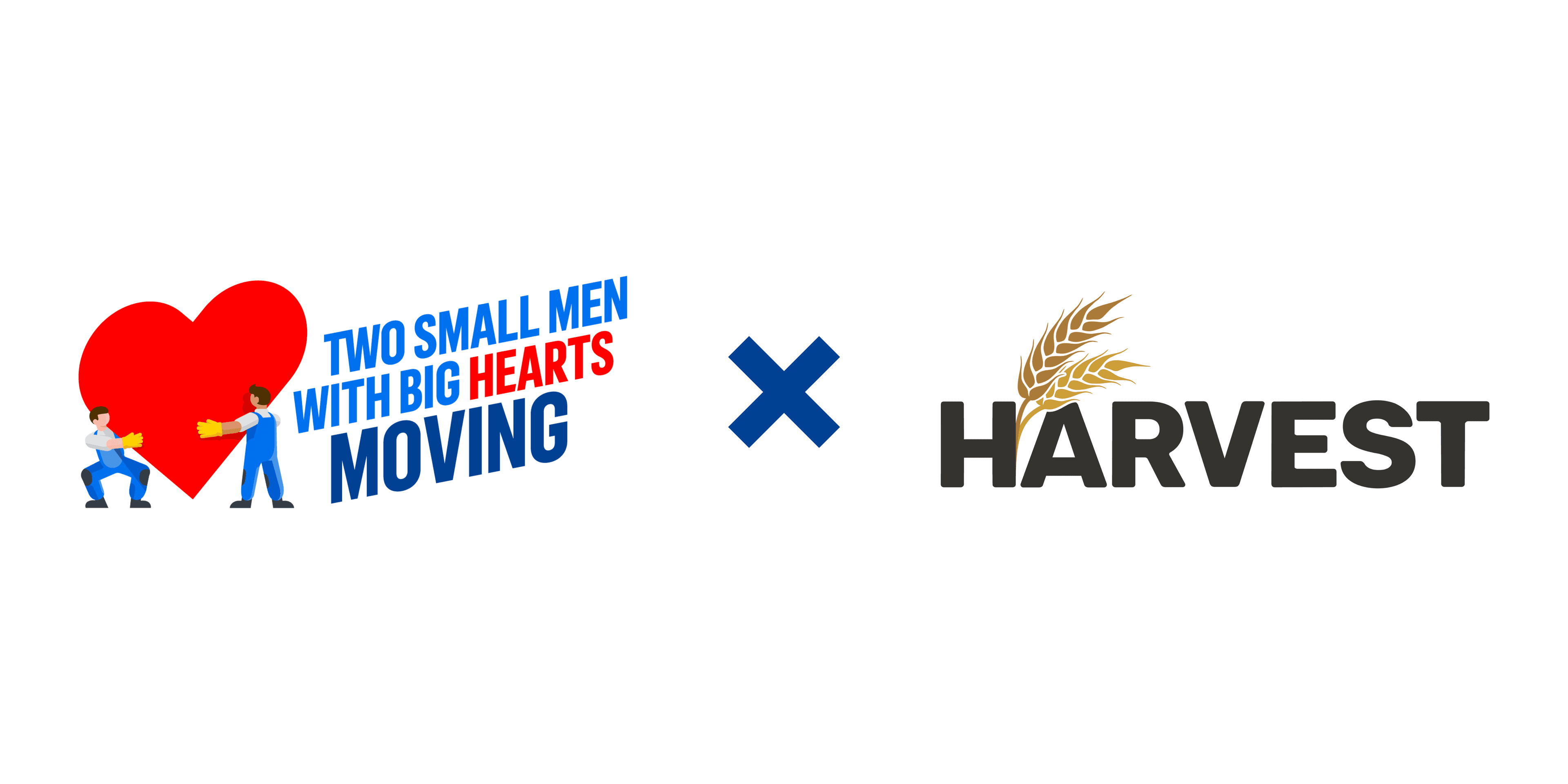 Two Small Men with Big Hearts Moving logo beside Harvest Manitoba logo.