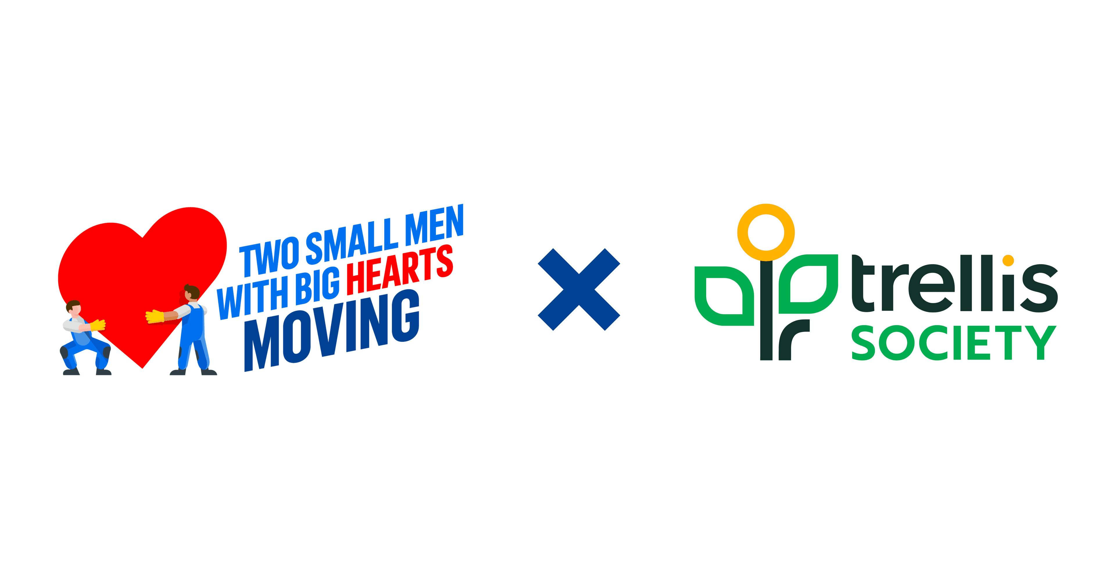 Two Small Men with Big Hearts Moving logo beside Trellis Society logo.