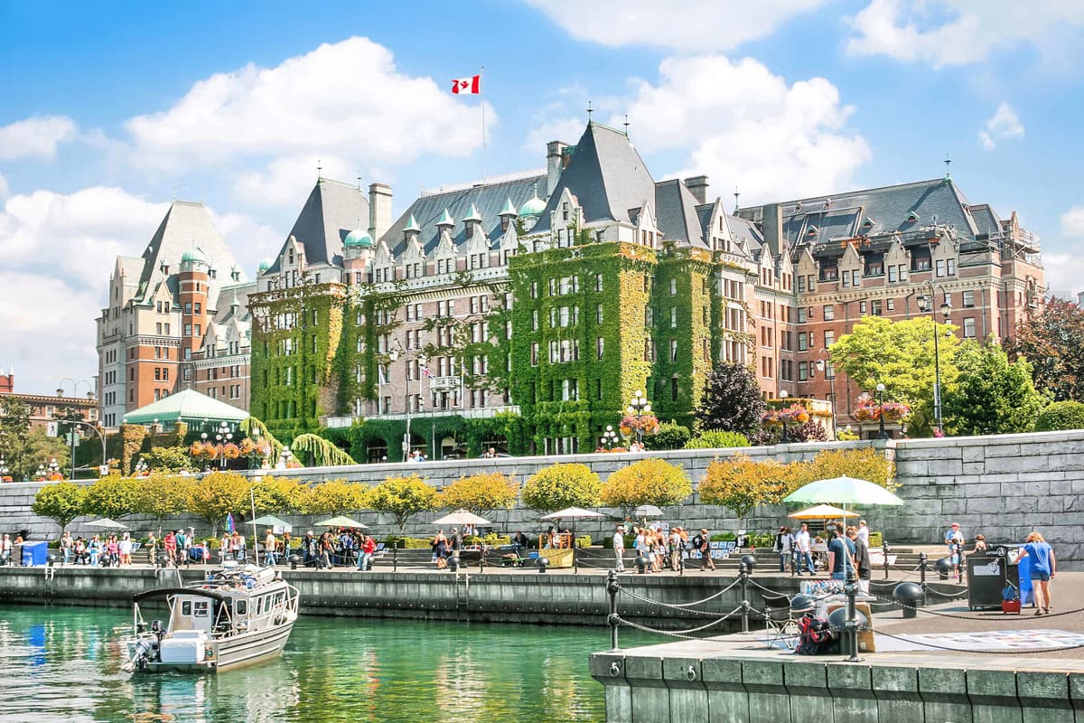 Empress Hotel by the harbour in Victoria, British Columbia