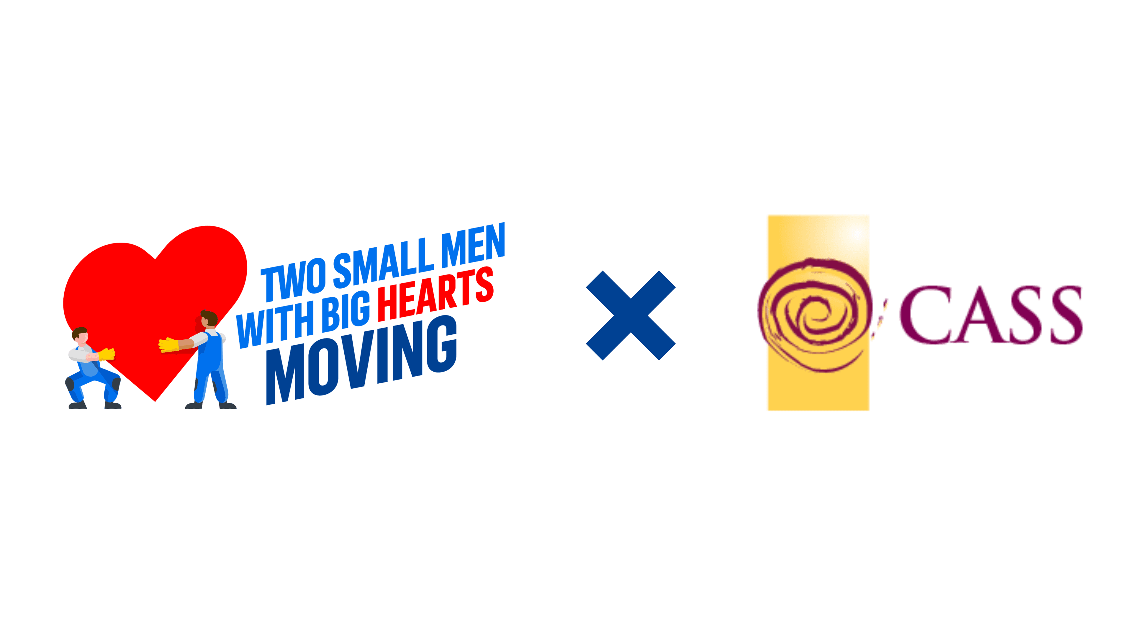 Two Small Men with Big Hearts Moving logo beside Calgary Alternative Support Services logo.